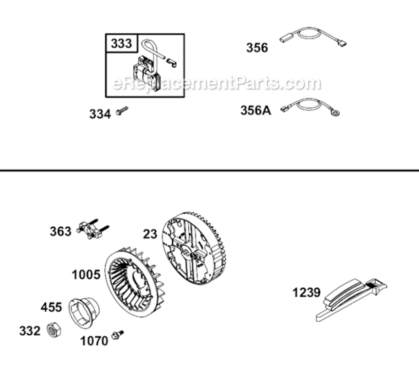 Page H Diagram and Parts List for 124432 8001 Briggs and Stratton Engine